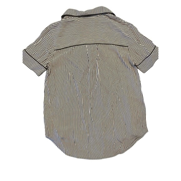 Rag & Bone Luca Woman’s Short Sleeve Silk Blouse Sz‎ PXS Striped Black/White - Picture 10 of 15